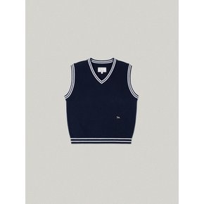 LINE KNIT VEST [NAVY]