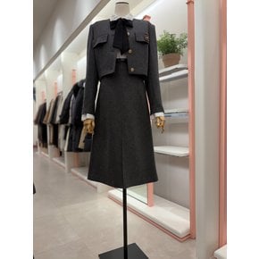 [여주점] 여성 브로치 옵션 울혼방 크롭 자켓(ITPAYJK580)