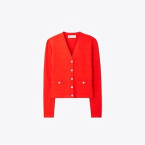 [시즌오프30%]토리버치 티 모노그램 자카드 가디건 - 블레이징 레드