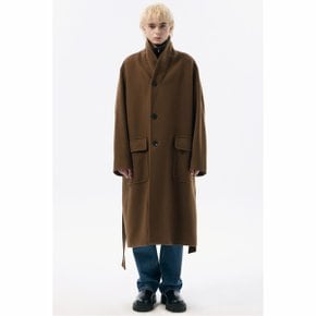 Brown Wool Shawl Collar Coat_CWCAW24703BRX