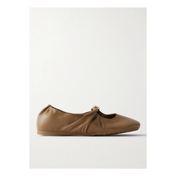 장식 가죽 발레리나 플랫 브라운 46376663162858899