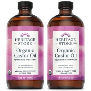 Heritage Store 헤리티지 스토어 유기농 피마자오일 캐스터오일 473ml 2개 Organic Castor Oil