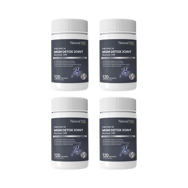 뉴질랜드 Natural NZ 네추럴엔젯 프리미엄 MSM 1300mg 디톡스 조인트 레미디 120캡슐 4팩