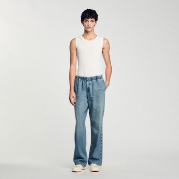산드로옴므 [SANDRO HOMME] 밴딩 와이드핏 데님 팬츠 SH25S3MRN0233