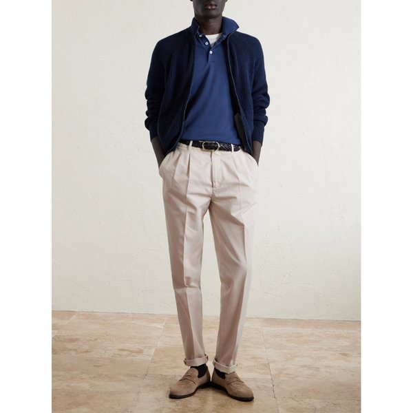 브루넬로쿠치넬리 슬림핏 코튼 피케 폴로 셔츠 46376663163000281