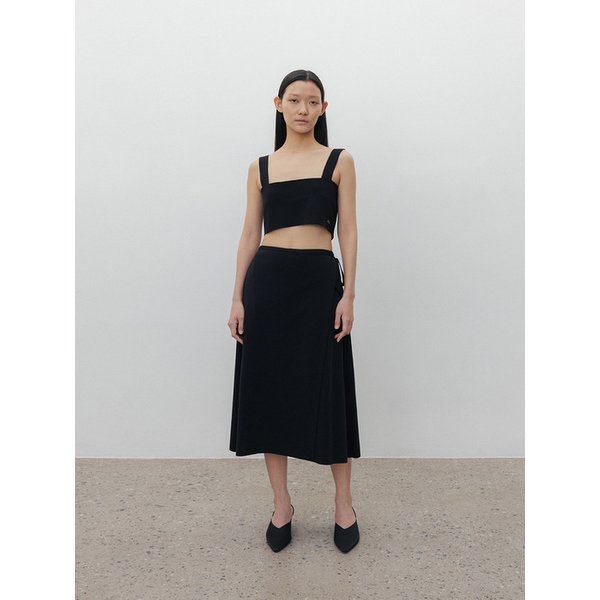 Elastic cotton two way bustier_Black