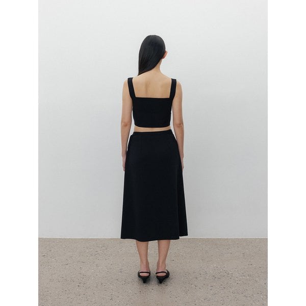 Elastic cotton two way bustier_Black