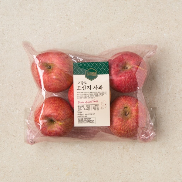 [국산의 힘] 고산지 사과 4~6입/봉 (1.3kg)