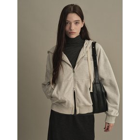 OVERFIT HOOD ZIP-UP (oat gray)