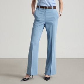 여성 언발란스 헴 부츠컷 팬츠 L BLUE