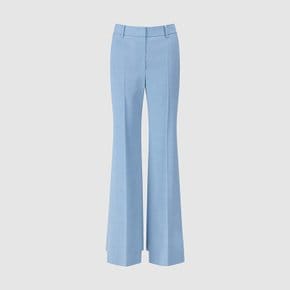 여성 언발란스 헴 부츠컷 팬츠 L BLUE
