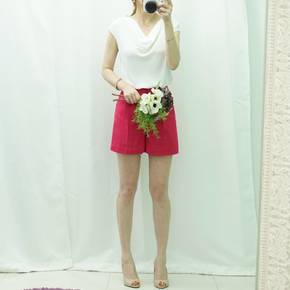 / 터틀넥 반팔 쉬폰 블라우스 오피스 데일리룩