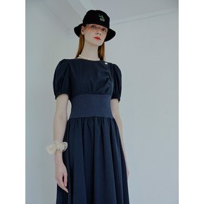 Waist Ribbed Dress, Black