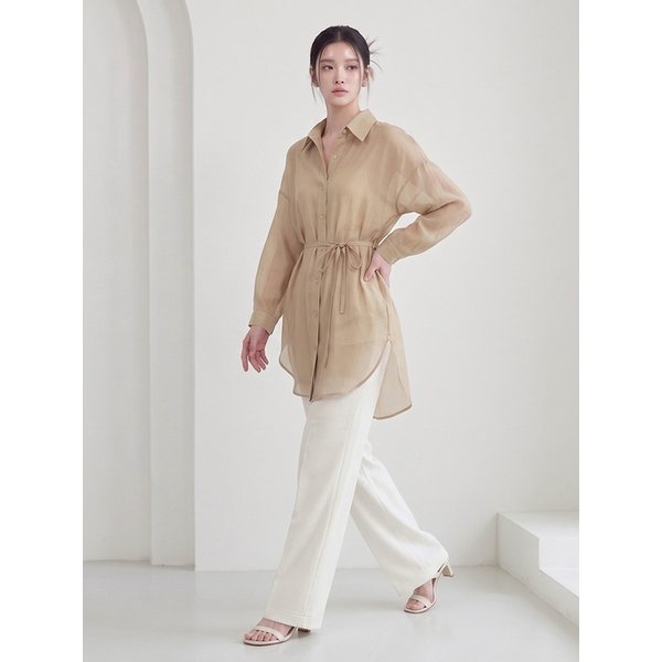 COLLAR HALF DRESS BEIGE 카라 하프 드레스 베이지