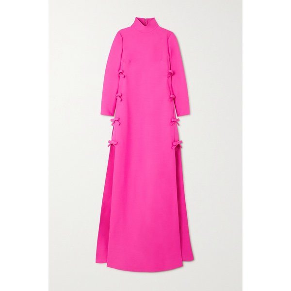 Bow-detailed Wool And Silk-blend Crepe Gown 핑크 1647597277246856