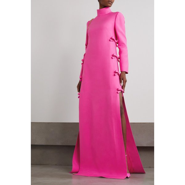 Bow-detailed Wool And Silk-blend Crepe Gown 핑크 1647597277246856