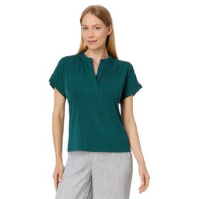 4678442 Eileen Fisher Mandarin Collar Henley