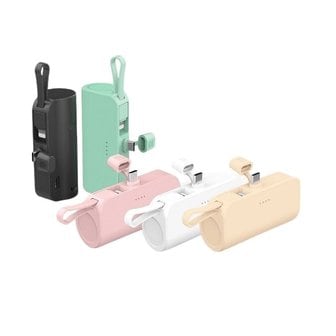  ANYZEN 일체형 미니 보조배터리 COPB-R5-CHL 5000mAh (8핀+C타입 케이블) (블랙)