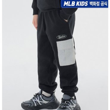 MLB키즈 (백화점공식) 24FW데일리 아웃도어 우븐배색 기모 팬츠 7APTR0146-50BKS