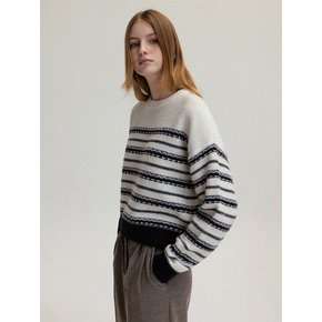 Line wool knit (ivory)