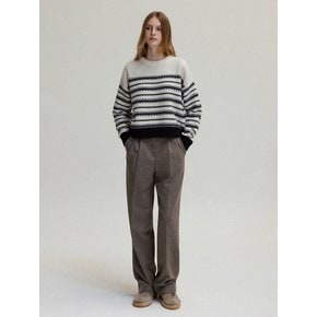 Line wool knit (ivory)