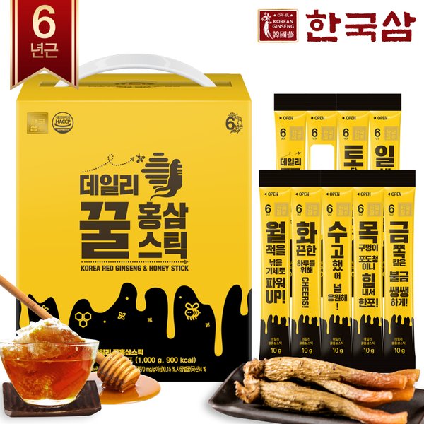 데일리 꿀홍삼스틱 100포 / 손잡이 선물상자
