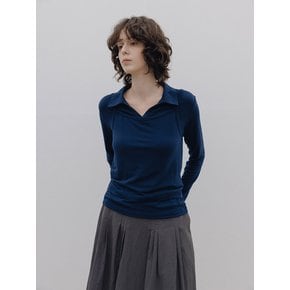 Collar-Neck Layered Jersey Set (2color)
