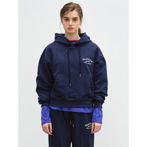 FRENCH CROP HOODY - NAVY