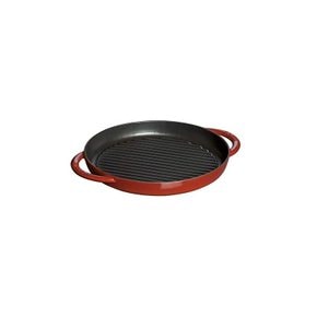 staub 스토우브 퓨어 그릴 라운드 체리 26cm 팬 양손 주물 호로우 IH 대