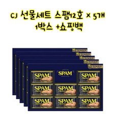 CJ 명절 선물세트 스팸12호 X 5개 1박스 +쇼핑백 부담없이 주고받는 실속형 선물세트