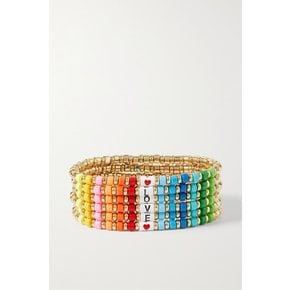 Little Letter In Love Set Of Six Gold-tone And Enamel Bracelets 골드