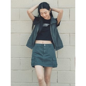 에잇세컨즈 가먼트 다잉 카고 미니스커트  애쉬 (324727LY34)