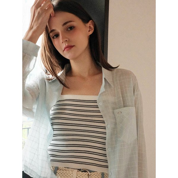 Breezy Stripe Crop Box Shirt Set