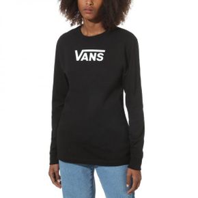 3126643 Vans 밴 WM FLAYING V CLASSIC LS BF - 맨투맨 블랙