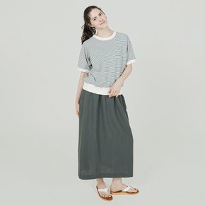 올밴 내추럴 스커트 (린넨) 카키 252402SKH