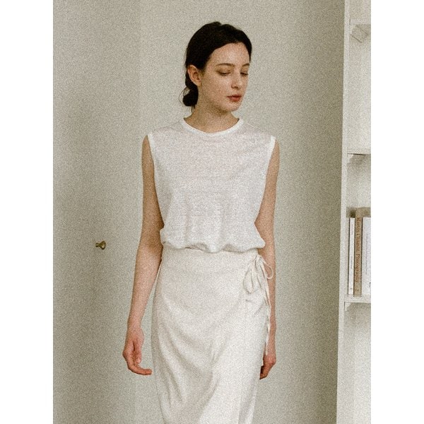 린넨 민소매 티셔츠 (white)