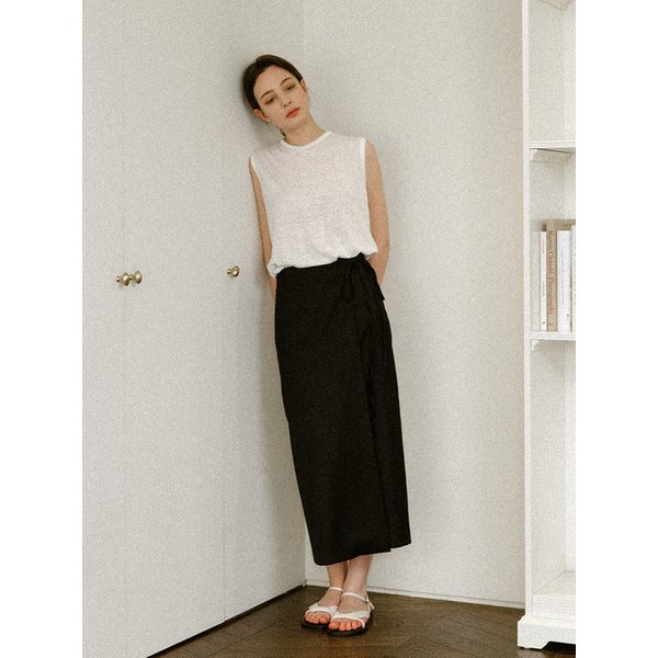 린넨 민소매 티셔츠 (white)