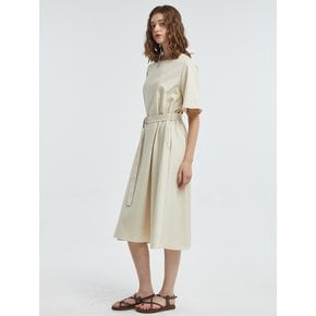 Linen Belt OnePiece [Natural]