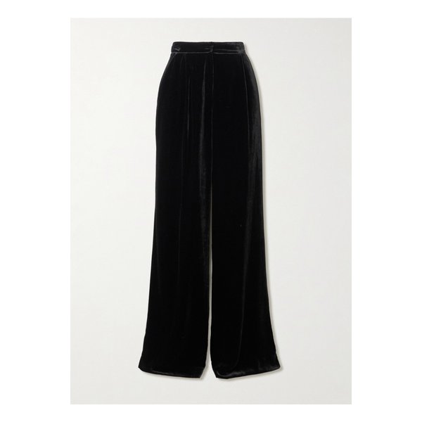 살로니 새틴 트리밍 벨벳 와이드 팬츠 블랙 46376663162908477