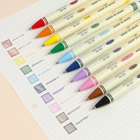 마인드 중성펜 세트 0.38mm 10색 노크식 알록달록 컬러 다이어리 꾸미기 캘리그라피 다꾸 볼펜 선물