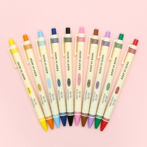 마인드 중성펜 세트 0.38mm 10색 노크식 알록달록 컬러 다이어리 꾸미기 캘리그라피 다꾸 볼펜 선물