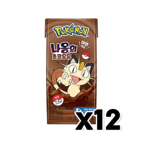 포켓몬 나옹의 초코우유 팩음료 190ml x 12개