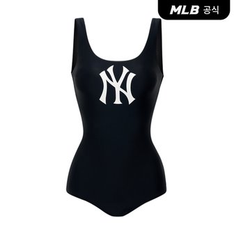 MLB [코리아공식] 베이직 빅로고 원피스 스윔수트 NY (Black)