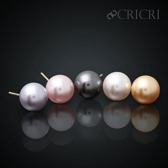 미니아트 [CRICRI] 14K 진주귀걸이 8mm 스와로브스키 크리스탈 제작