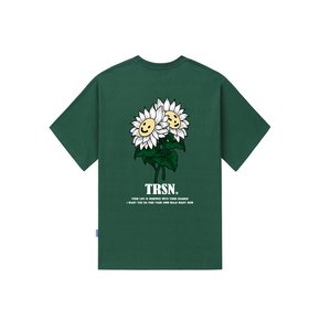 SMILE FLOWER T-SHIRTS - GREEN