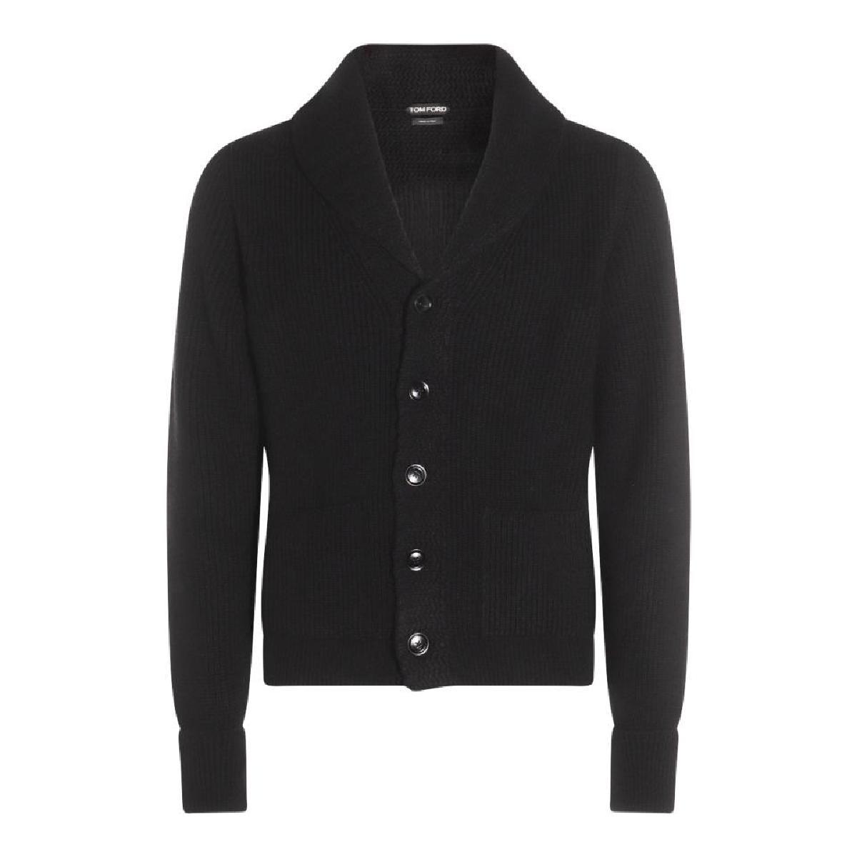 [B47]톰포드 KLL003YMK074LB999 BLACK WOOL KNITWEAR