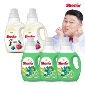 쉬슬러 세탁 액체 유칼립투스 고농축 세제 미니 650ml 3개+울 세제 드라이 중성세제 650ml 2개