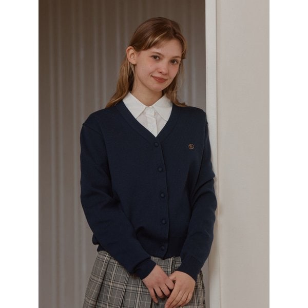ANC BASIC V-NECK CARDIGAN_NAVY
