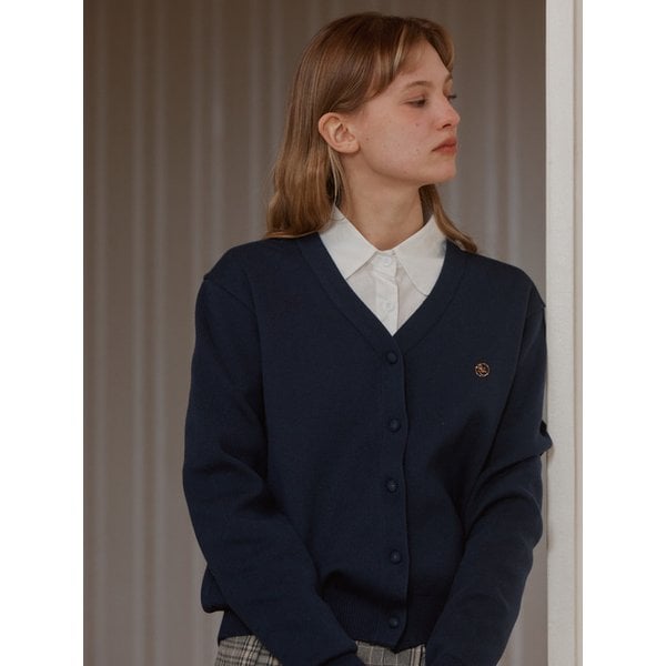 ANC BASIC V-NECK CARDIGAN_NAVY