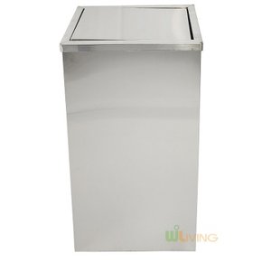 E 사각 스텐휴지통 뱅뱅이 뚜껑형 60L WL-1876